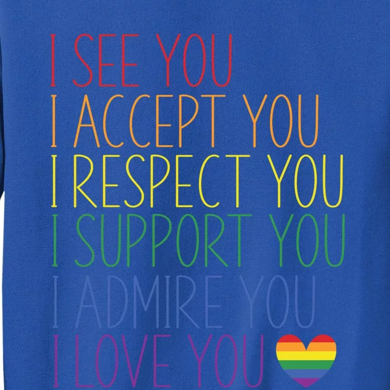 I See Accept Respect Support Admire Love You Lgbtq Gift Tall Sweatshirt