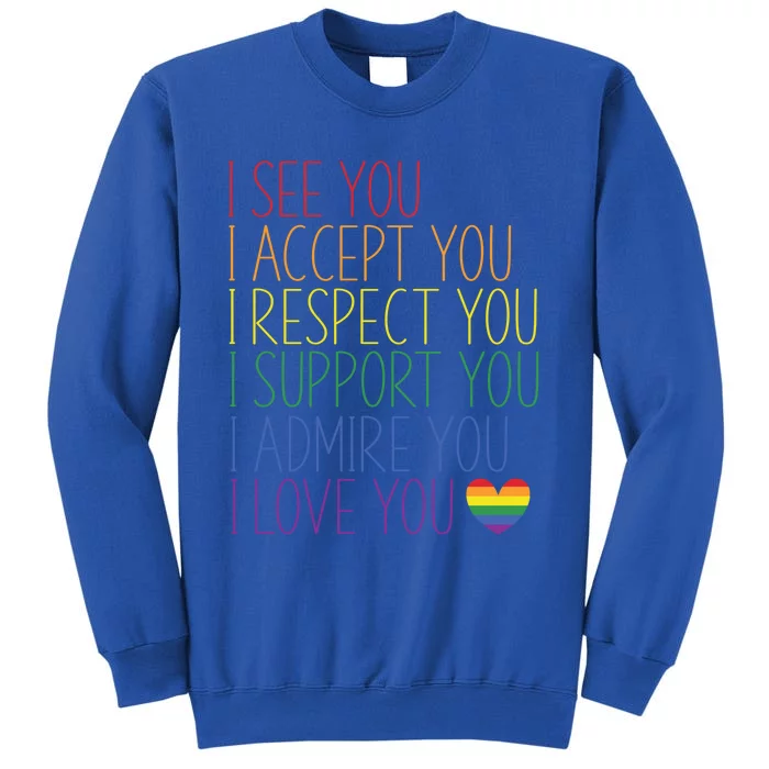 I See Accept Respect Support Admire Love You Lgbtq Gift Tall Sweatshirt