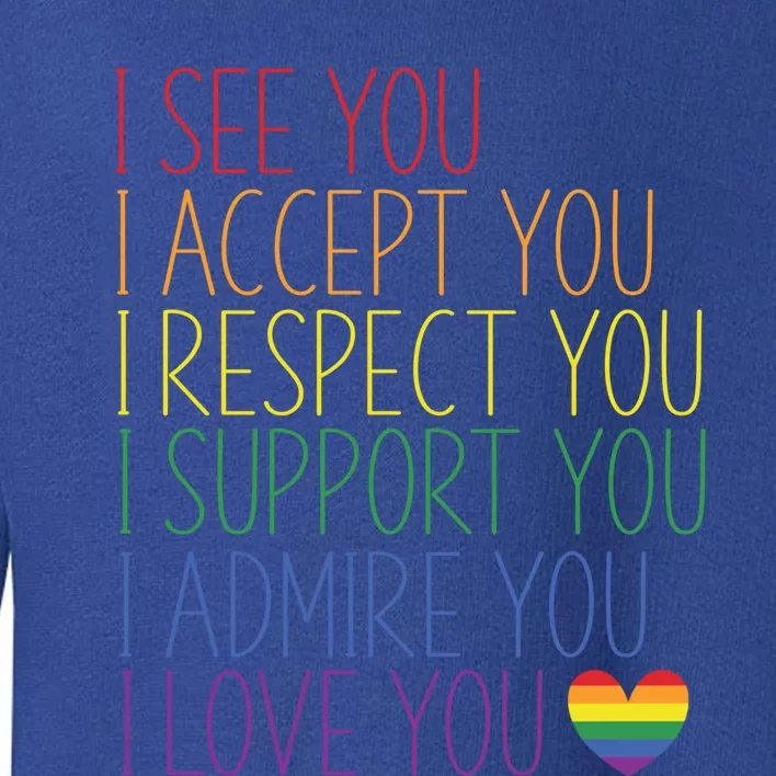 I See Accept Respect Support Admire Love You Lgbtq Gift Toddler Sweatshirt