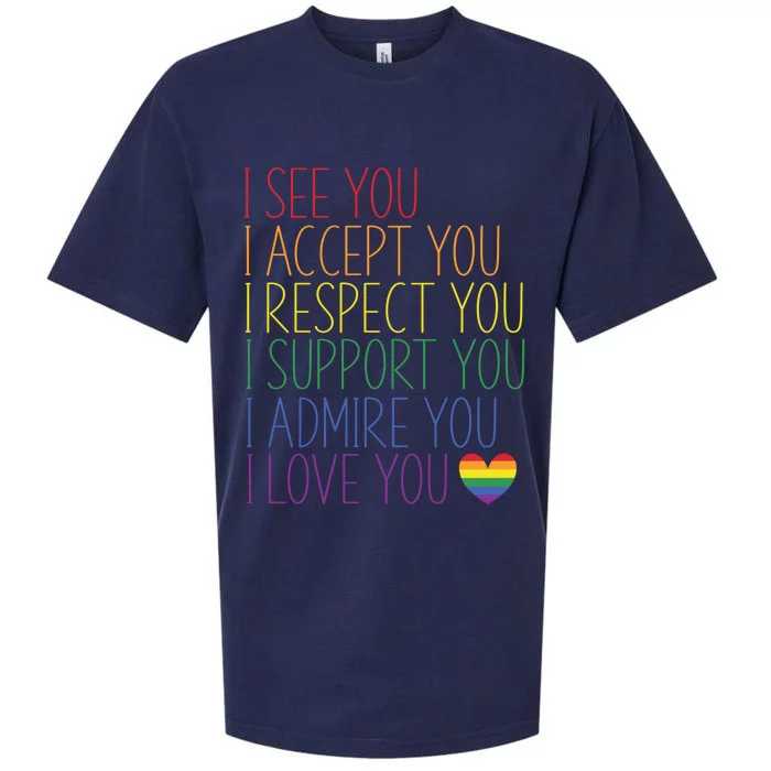 I See Accept Respect Support Admire Love You Lgbtq Gift Sueded Cloud Jersey T-Shirt