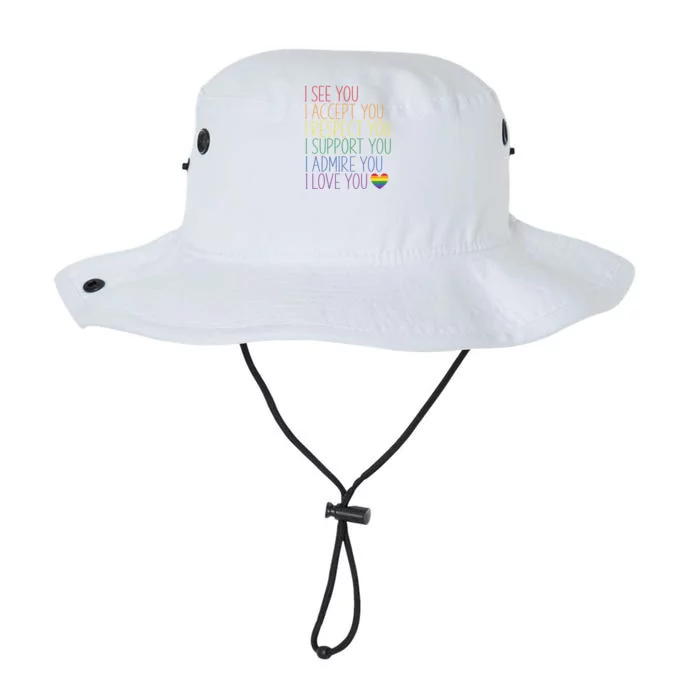 I See Accept Respect Support Admire Love You Lgbtq Gift Legacy Cool Fit Booney Bucket Hat