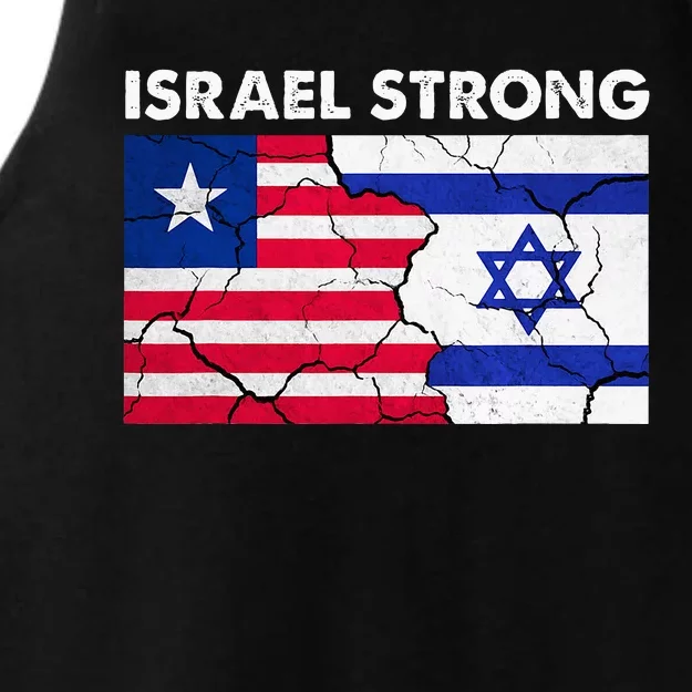 Israel Strong American Israel Flag Stand With Israel Ladies Tri-Blend Wicking Tank