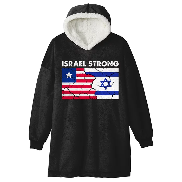 Israel Strong American Israel Flag Stand With Israel Hooded Wearable Blanket