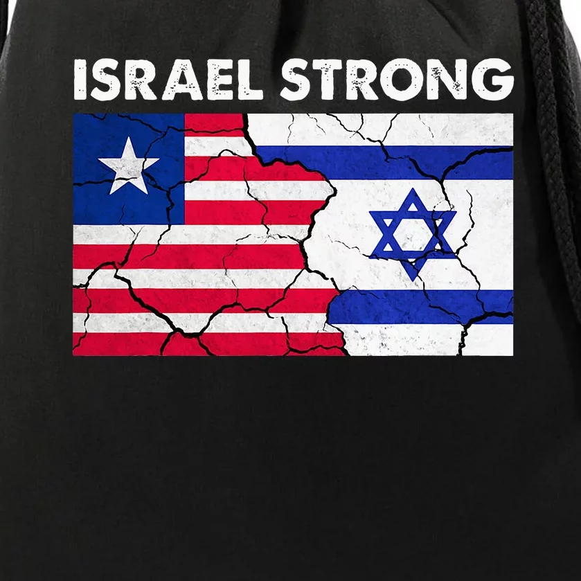 Israel Strong American Israel Flag Stand With Israel Drawstring Bag