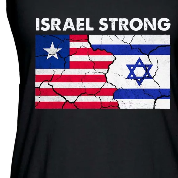 Israel Strong American Israel Flag Stand With Israel Ladies Essential Flowy Tank