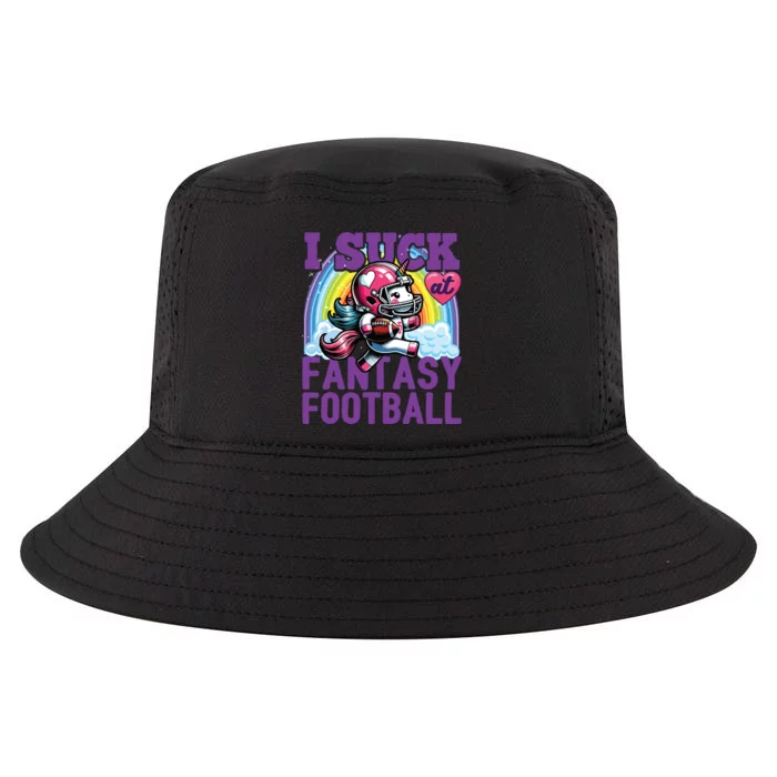 I Suck At Fantasy Football Unicorn Rainbow Loser Cool Comfort Performance Bucket Hat