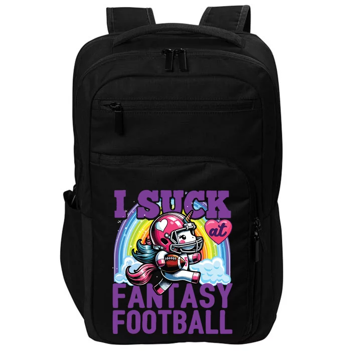 I Suck At Fantasy Football Unicorn Rainbow Loser Impact Tech Backpack