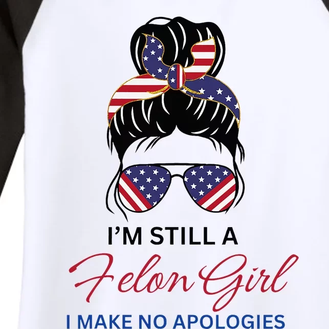 IM Still A Felon Girl 2024 Funny Election Women's Tri-Blend 3/4-Sleeve Raglan Shirt