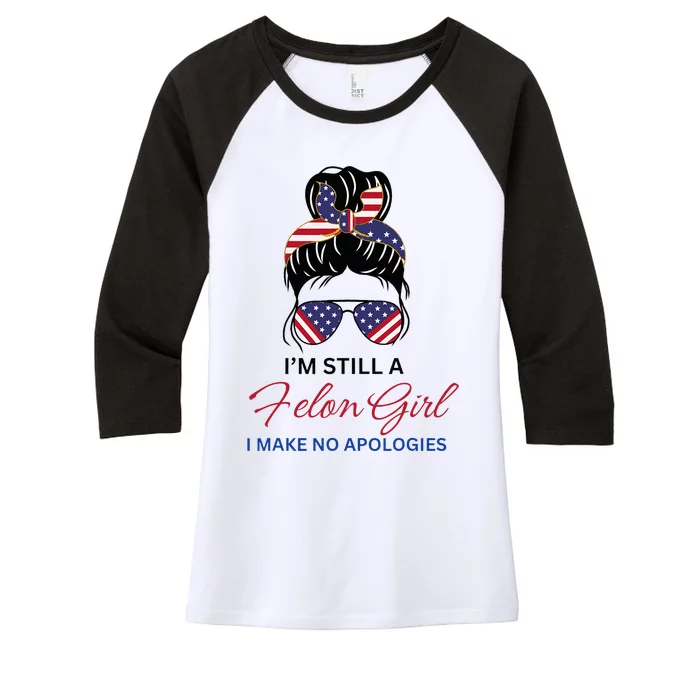 IM Still A Felon Girl 2024 Funny Election Women's Tri-Blend 3/4-Sleeve Raglan Shirt