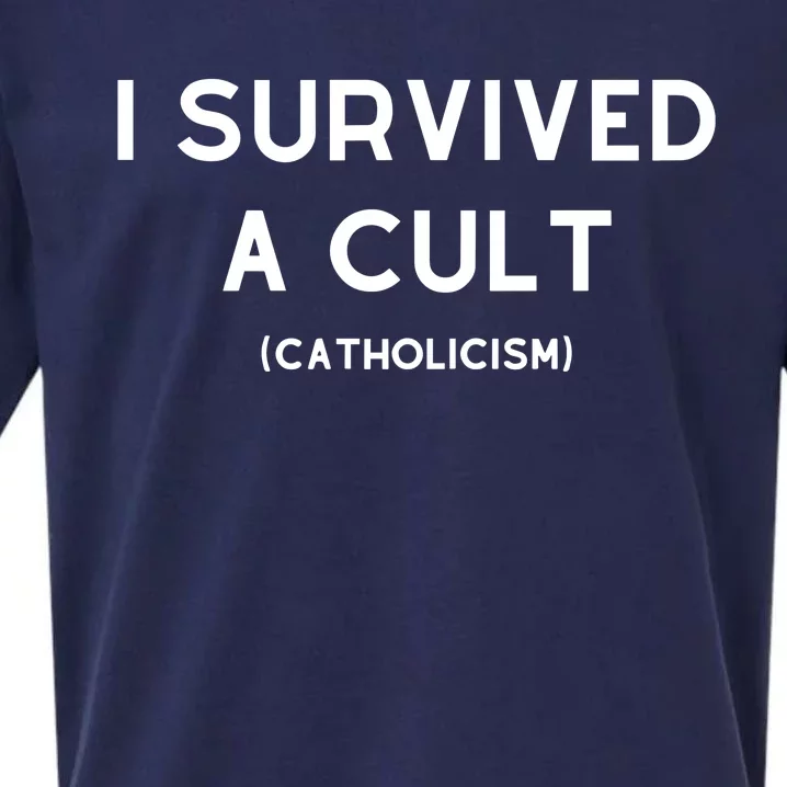 I Survived A Cult Catholicism Sueded Cloud Jersey T-Shirt