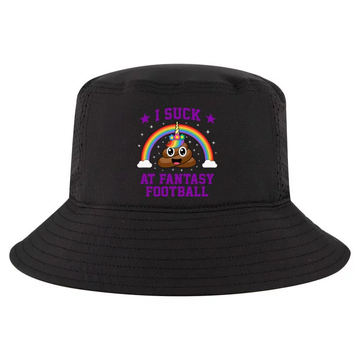 I Suck At Fantasy Football Loser Poop Unicorn Funny Cool Comfort Performance Bucket Hat