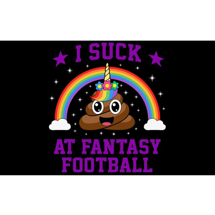 I Suck At Fantasy Football Loser Poop Unicorn Funny Bumper Sticker