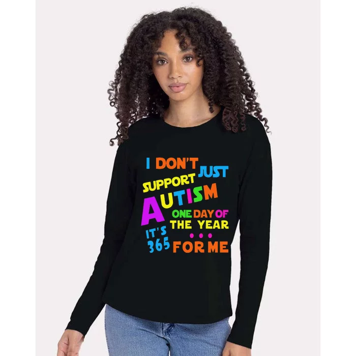 I Support Autism All Year Tee Proud Autistic Awareness Womens Cotton Relaxed Long Sleeve T-Shirt