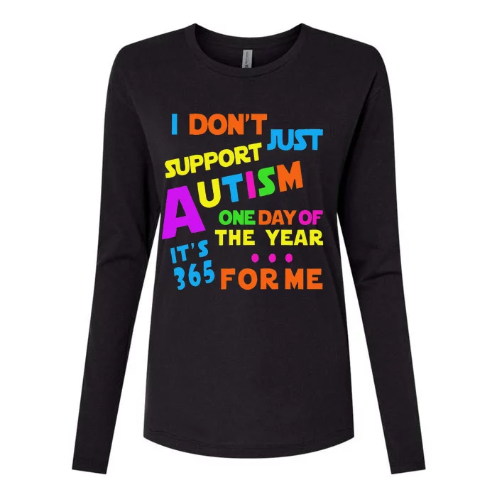 I Support Autism All Year Tee Proud Autistic Awareness Womens Cotton Relaxed Long Sleeve T-Shirt