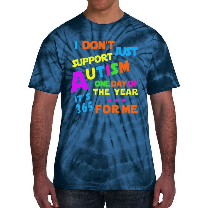 I Support Autism All Year Tee Proud Autistic Awareness Tie-Dye T-Shirt