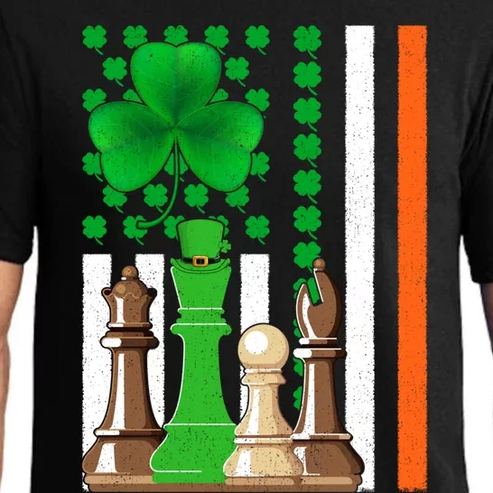 Irish Shamrock American Flag Chess Game St Patrick's Day Great Gift Pajama Set