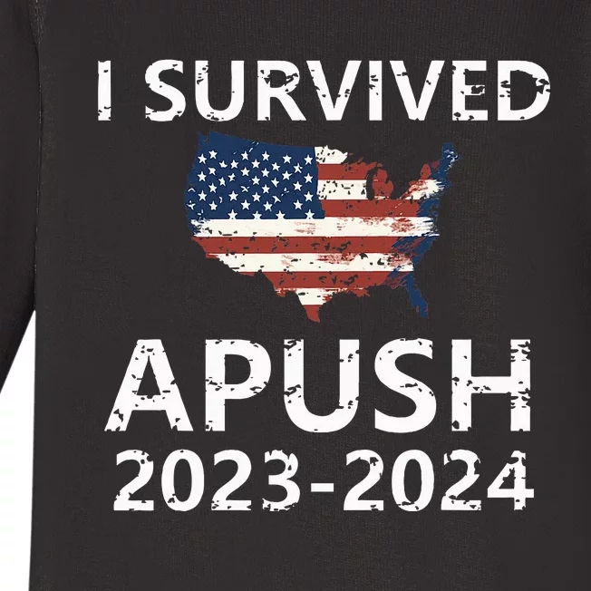 I Survived Apush 20232024 For Students Teacher Baby Long Sleeve Bodysuit