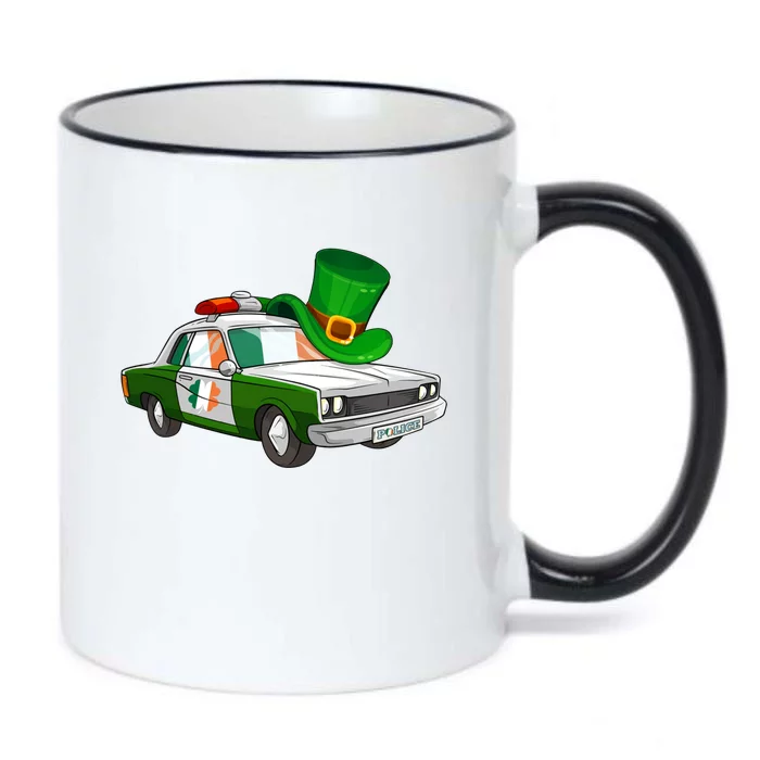 Irish Shamrock American Flag Police Car St Patrick's Day Great Gift Black Color Changing Mug