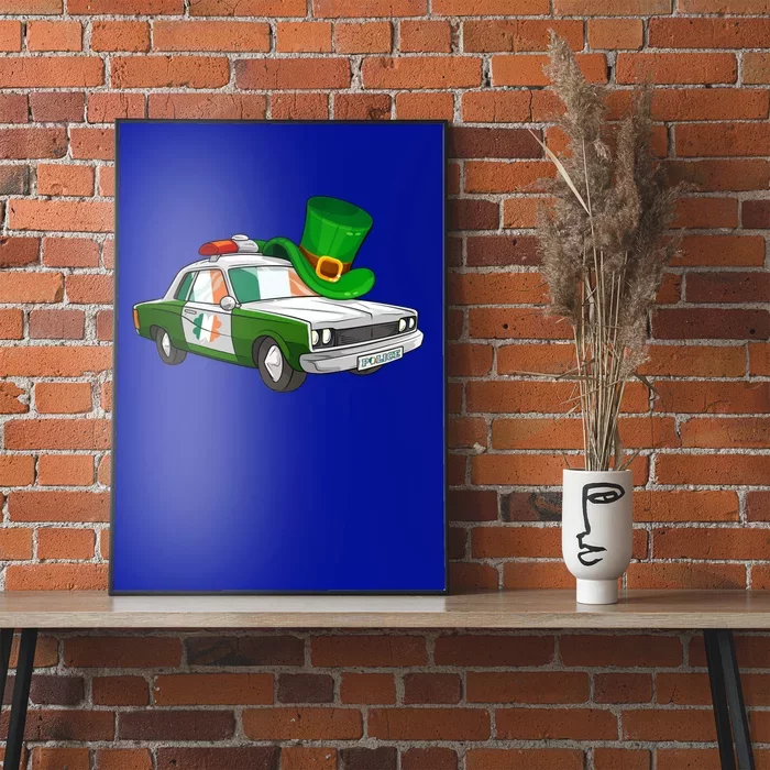 Irish Shamrock American Flag Police Car St Patrick's Day Great Gift Poster