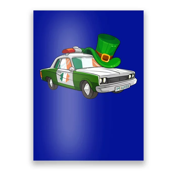 Irish Shamrock American Flag Police Car St Patrick's Day Great Gift Poster