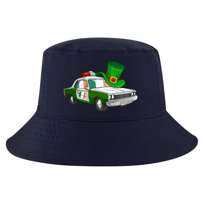 Irish Shamrock American Flag Police Car St Patrick's Day Great Gift Cool Comfort Performance Bucket Hat