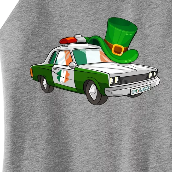 Irish Shamrock American Flag Police Car St Patrick's Day Great Gift Women’s Perfect Tri Rocker Tank