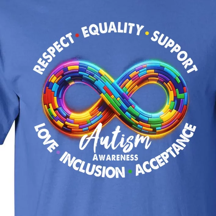 Infinity Symbol Autism Awareness Respect Equality Support Gift Tall T-Shirt