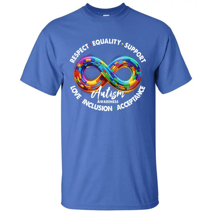 Infinity Symbol Autism Awareness Respect Equality Support Gift Tall T-Shirt