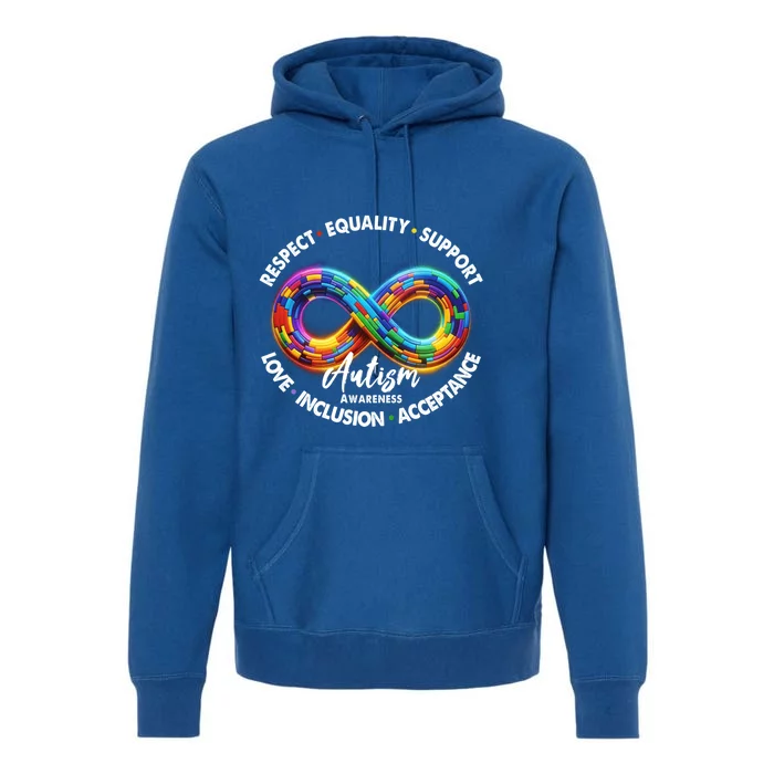 Infinity Symbol Autism Awareness Respect Equality Support Gift Premium Hoodie