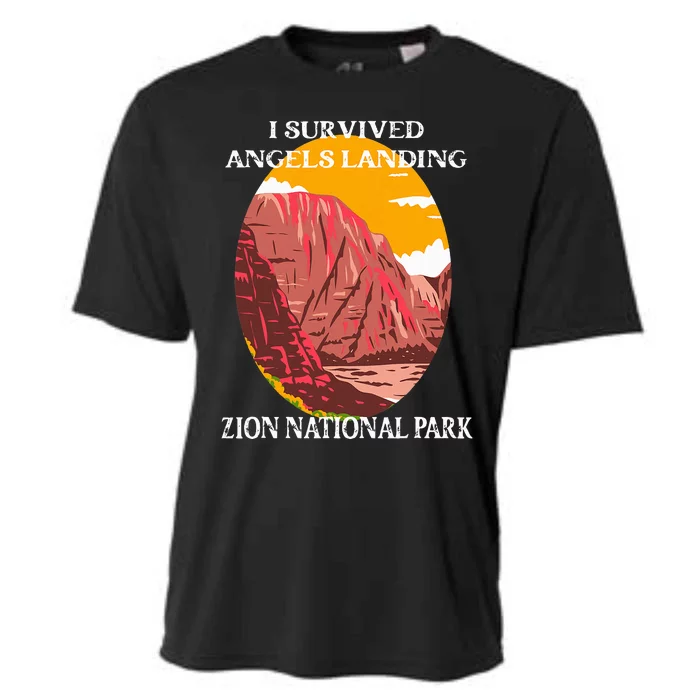 I Survived Angels Landing Hike Zion National Park Utah Cooling Performance Crew T-Shirt