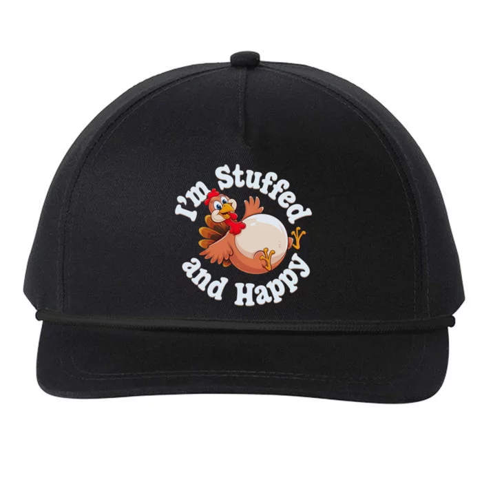 IM Stuffed And Happy Funny Thanksgiving And Turkey Day Design Gift Snapback Five-Panel Rope Hat