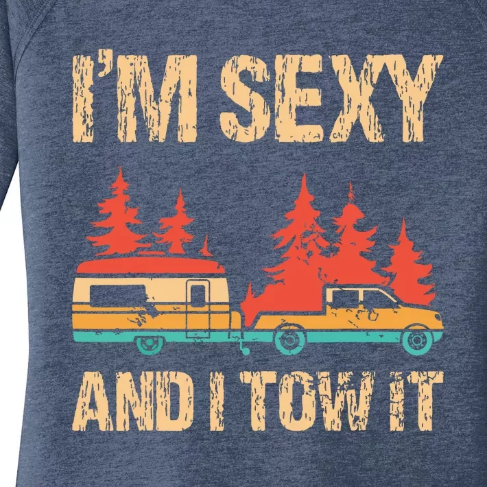 Im Sexy And I Tow It Bigfoot Camp Trees Hike Hiking Camping Women's Perfect Tri Tunic Long Sleeve Shirt