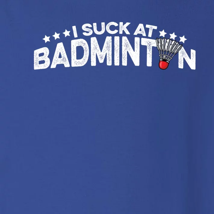 I Suck At Badminton Graphic Badminton Player Shuttlecock Funny Gift Toddler Long Sleeve Shirt