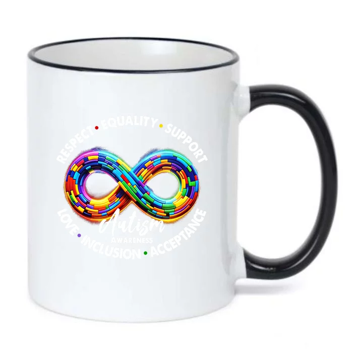 Infinity Symbol Autism Awareness Respect Equality Support Gift Black Color Changing Mug