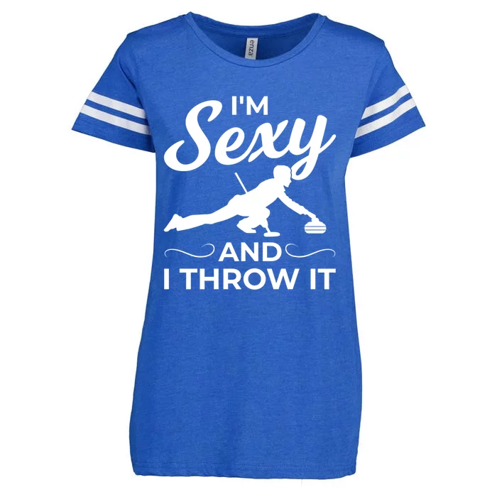 IM Sexy And I Throw It Curling Player Gift Enza Ladies Jersey Football T-Shirt