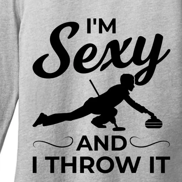 IM Sexy And I Throw It Curling Player Gift Womens CVC Long Sleeve Shirt