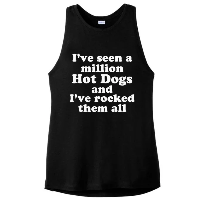 IVe Seen A Million Hot Dogs And IVe Rocked Them All Ladies Tri-Blend Wicking Tank