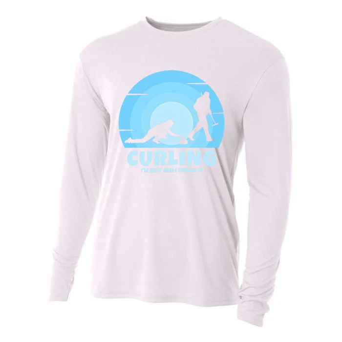 IM Sexy And I Throw It Curling Player On Funny Curling Gift Cooling Performance Long Sleeve Crew