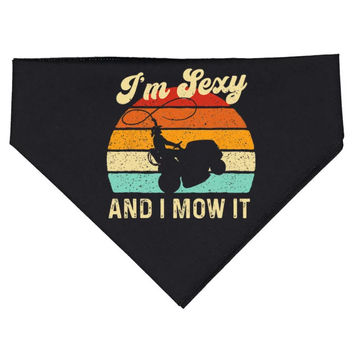 Im Sexy And I Mow It Landscaper Lawn Trimmer Landscaping USA-Made Doggie Bandana