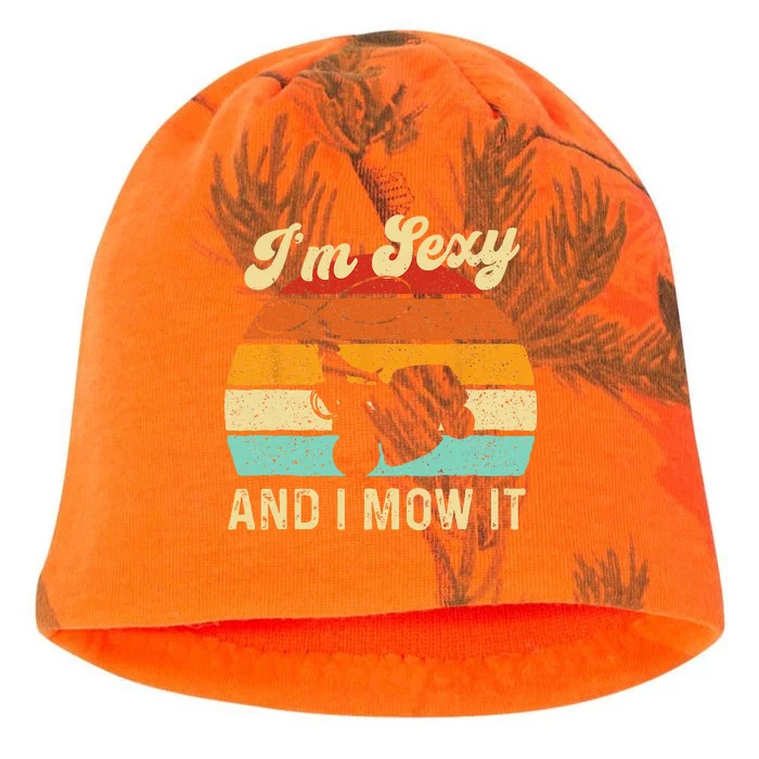 Im Sexy And I Mow It Landscaper Lawn Trimmer Landscaping Kati - Camo Knit Beanie