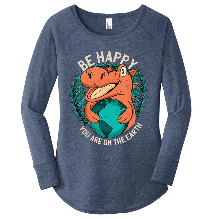 Ironic Statet About Climate Change By A Dinosaur Gift Women's Perfect Tri Tunic Long Sleeve Shirt