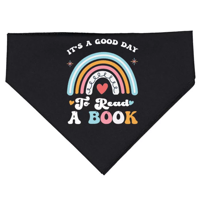 It S A Good Reading Day A Book Lover Reader Rainbow Groovy USA-Made Doggie Bandana