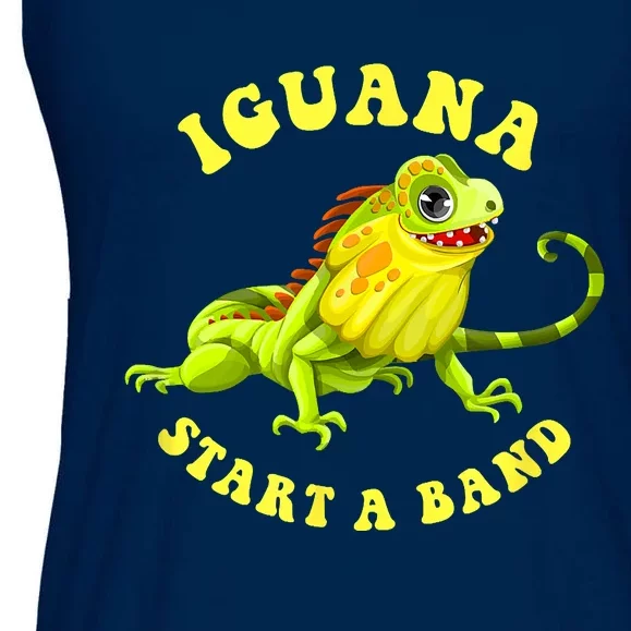 Iguana Start A Band Play On Words Pun Ladies Essential Flowy Tank