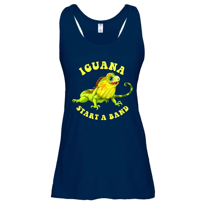 Iguana Start A Band Play On Words Pun Ladies Essential Flowy Tank