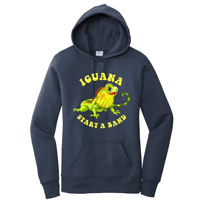 Iguana Start A Band Play On Words Pun Women's Pullover Hoodie