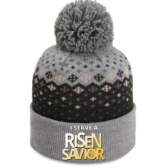 I Serve A Risen Savior Christian Faith The Baniff Cuffed Pom Beanie