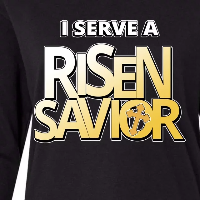 I Serve A Risen Savior Christian Faith Womens Cotton Relaxed Long Sleeve T-Shirt