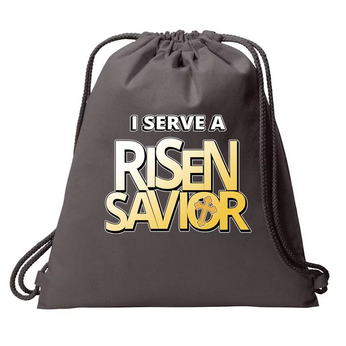 I Serve A Risen Savior Christian Faith Drawstring Bag