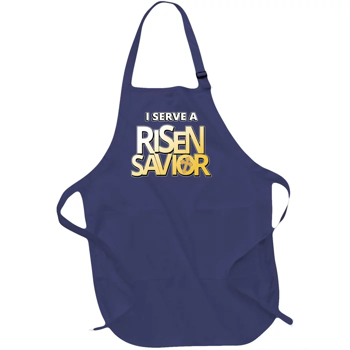 I Serve A Risen Savior Christian Faith Full-Length Apron With Pocket