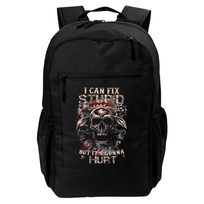 ICanFix Stupid But It's Gonna Hurt Cool Skull (On Back) Daily Commute Backpack